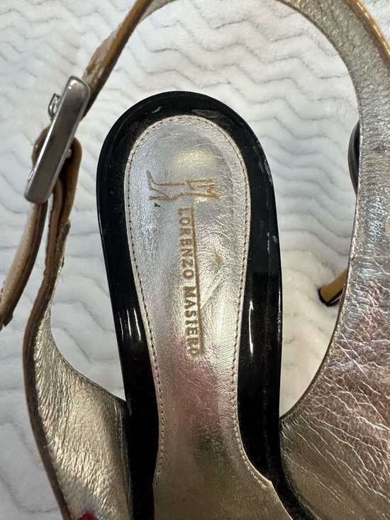 Lorenzo Masiero Patent Leather Two-Tone Slingback Pumps - Picture 4 of 6